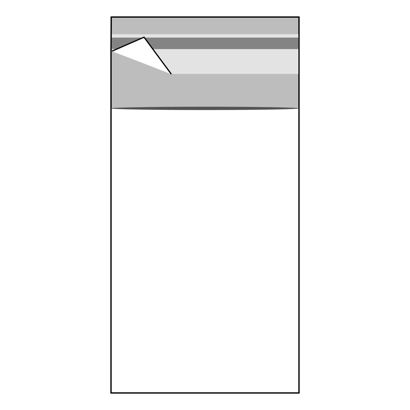 Torebki z klapką, folia OPP 60 x 120 mm
