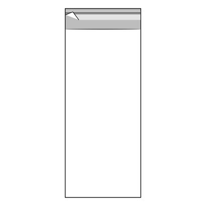 Torebki z klapką, folia OPP 100 x 250 mm