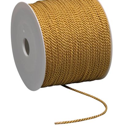 Sznurek na rolce, 2 mm x 100 m, wiskoza złoty