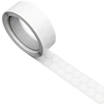Kółka samoprzylepne płócienne, tekstylne, kolor biały 15 mm | 1.000 STK