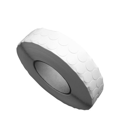 Kółka samoprzylepne płócienne, tekstylne, kolor biały 15 mm | 5.000 STK