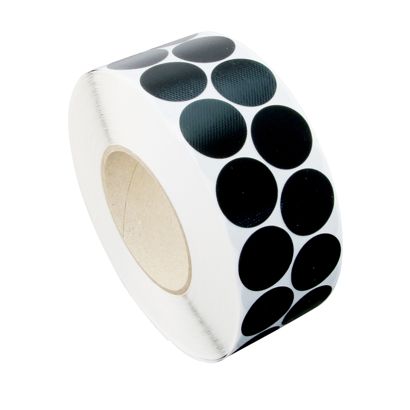 Kółka samoprzylepne płócienne, tekstylne, kolor czarny 30 mm | 2.500 STK