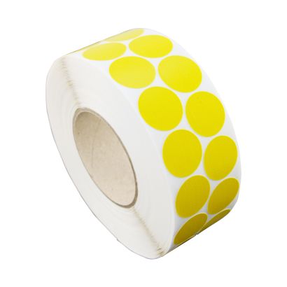 Kółka samoprzylepne płócienne, tekstylne, kolor żółty 30 mm | 2.500 STK