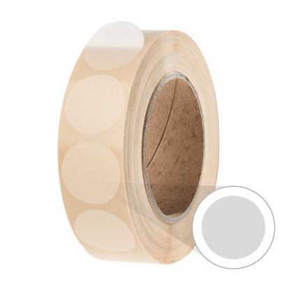 Przezroczyste krążki samoprzylepne wykonane z papieru 34 mm | bez perforacji