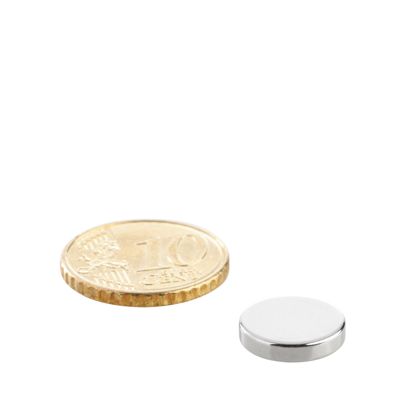 Magnesy neodymowe, krążki 12 mm x 2,5 mm | N35, osiowa (równoległe do wysokości)