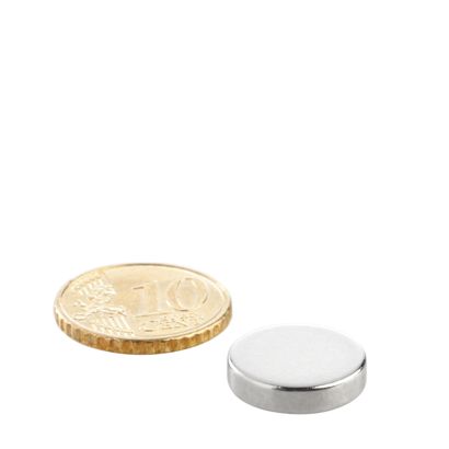 Magnesy neodymowe, krążki 15 mm x 3,5 mm | N35, osiowa (równoległe do wysokości)