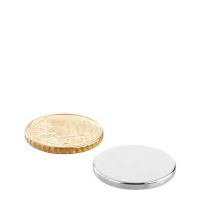 Magnesy neodymowe, krążki 20 mm x 2 mm | N35, osiowa (równoległe do wysokości)