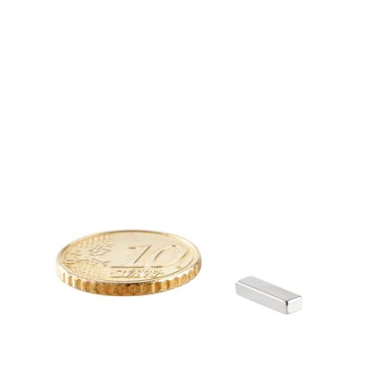 Magnesy neodymowe sztabkowe, niklowane 10 x 3 mm | 2 mm