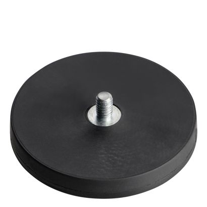 Magnesy powlekane gumą z gwintem czarny  | 43 mm | M4x6 mm 