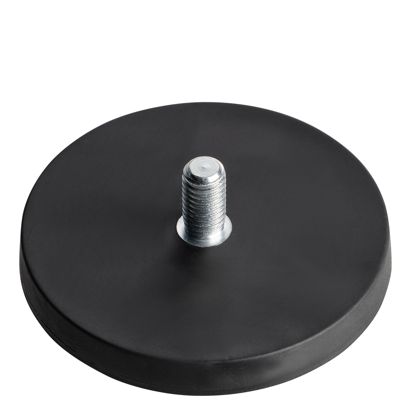 Magnesy powlekane gumą z gwintem czarny  | 66 mm | M8x15 mm 