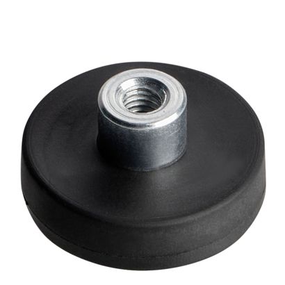 Magnesy powlekane gumą z wkrętem z gniazdem czarny  | 22 mm | M4 