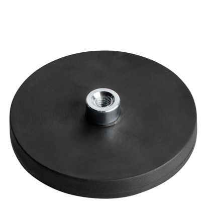 Magnesy powlekane gumą z wkrętem z gniazdem czarny  | 43 mm | M4 