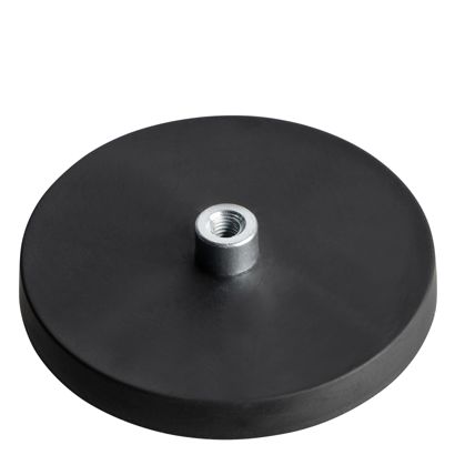 Magnesy powlekane gumą z wkrętem z gniazdem czarny  | 66 mm | M5 