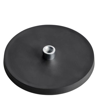 Magnesy powlekane gumą z wkrętem z gniazdem czarny  | 88 mm | M8 