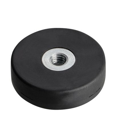Magnesy powlekane gumą z wewnętrznym gwintem czarny  | 22 mm