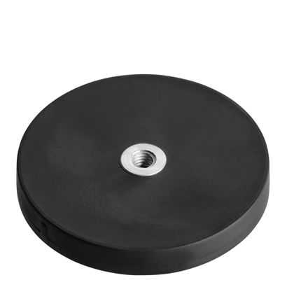 Magnesy powlekane gumą z wewnętrznym gwintem czarny  | 43 mm