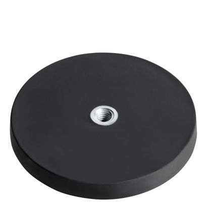 Magnesy powlekane gumą z wewnętrznym gwintem czarny  | 66 mm