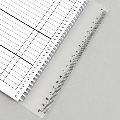 Zakładka indeksująca z linijką 20 cm, do oprawy drutowej lub spiralnej 