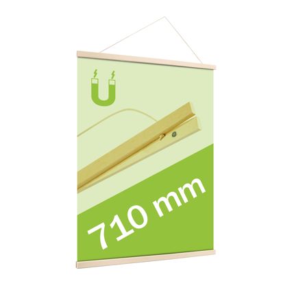 Drewniane listwy plakatowe z magnetycznym zamknięciem i sznurkiem null | 710 mm