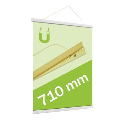 Drewniane listwy plakatowe z magnetycznym zamknięciem i sznurkiem null | 710 mm