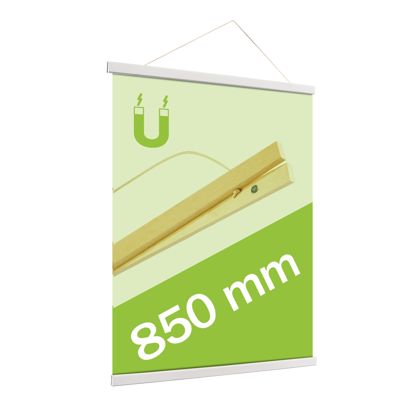 Drewniane listwy plakatowe z magnetycznym zamknięciem i sznurkiem null | 850 mm