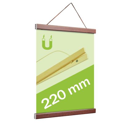 Drewniane listwy plakatowe z magnetycznym zamknięciem i sznurkiem null | 220 mm