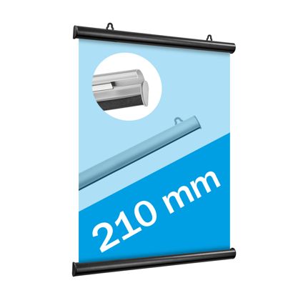 Aluminiowe, zatrzaskowe listwy plakatowe z 2 zawieszkami null | 210 mm