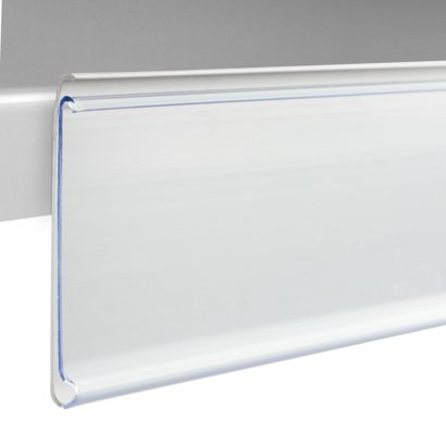 Listwy cenowe DBR, samoprzylepne, z krawędzią uchwytową 39 mm | 1000 mm | biały  | do przyklejania (taśma standardowa) 