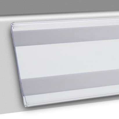 Listwy cenowe DBR, samoprzylepne, z zatrzaskiem typu C do przyklejania (taśma piankowa) | 64 mm | 1.000 mm