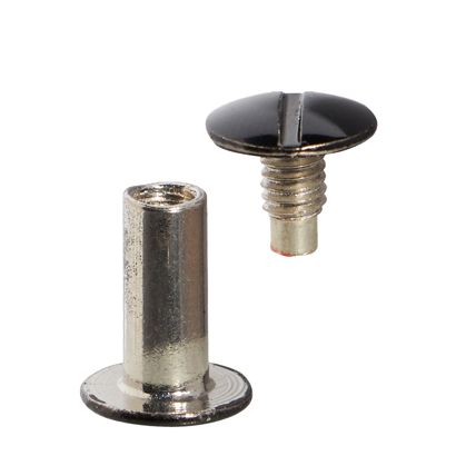 Śruby introligatorskie, kolor czarny, metalowe 12 mm