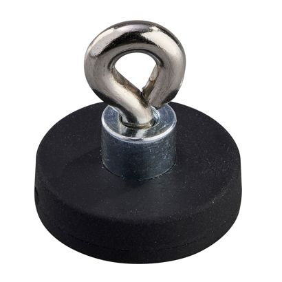 Gumowany magnes z uchem (oczkiem) 22 mm | null
