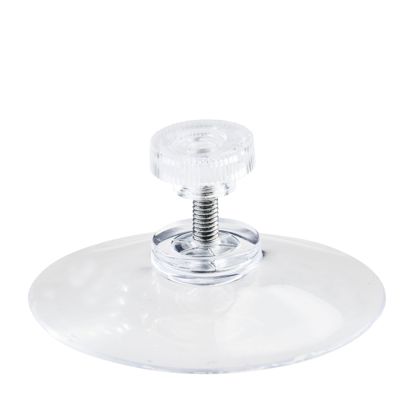 Przyssawka z gwintem i przeźroczystą nakrętką z nakrętką radełkowaną z przezroczystego tworzywa sztucznego | 40 mm | M4, długość 10 mm