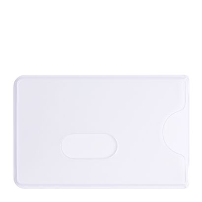 Etui na karty kredytowe z ochroną RFID, otwarty długi bok, 59 x 88 mm, kolor biały 