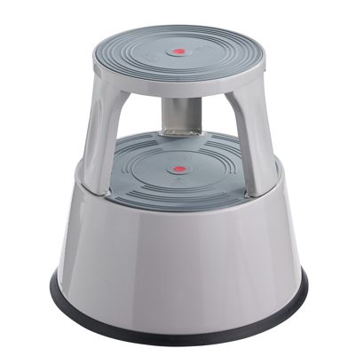 Stołek typu kick-step, metalowy, 2-stopniowy null