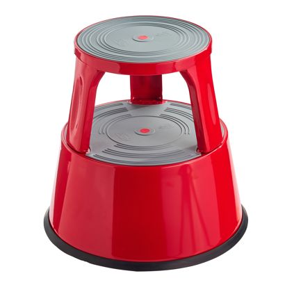 Stołek typu kick-step, metalowy, 2-stopniowy null