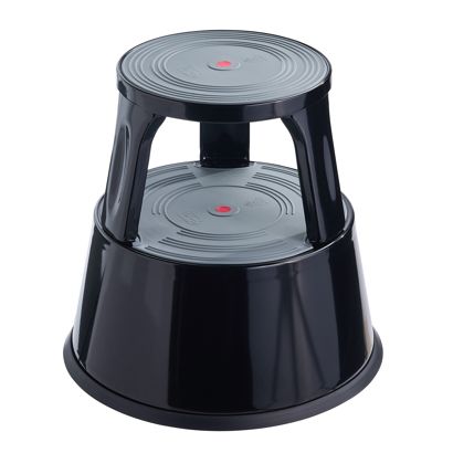 Stołek typu kick-step, metalowy, 2-stopniowy null