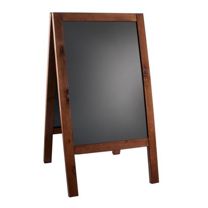Potykacz drewniany WOOD-STOP Pro L Outdoor, tablica do kredy 53 x 80 cm, imitacja drewna 