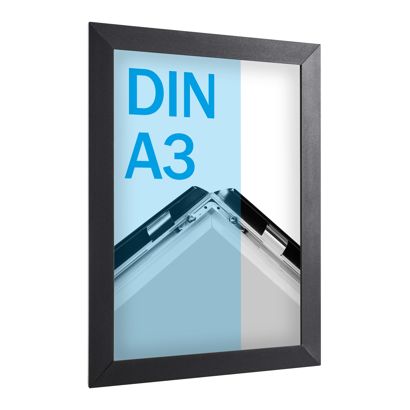 Rama zatrzaskowa „Hardline” A3, 33 mm, czarna, z narożnikami ciętymi pod kątem 
