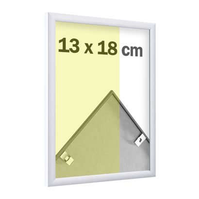 Aluminiowa ramka na zdjęcia, przezroczysty styren srebro | 13 x 18 cm | matowy