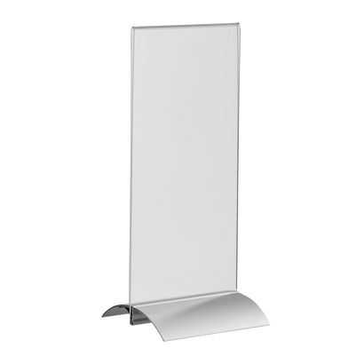 Uchwyt na menu w kształcie litery T z aluminiową podstawą zaciskową orientacja pionowa | 1/3 A4