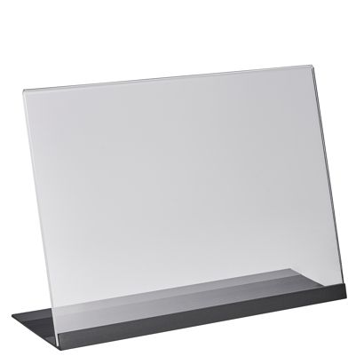Stojak L z akrylu z aluminiową podstawą null | A4