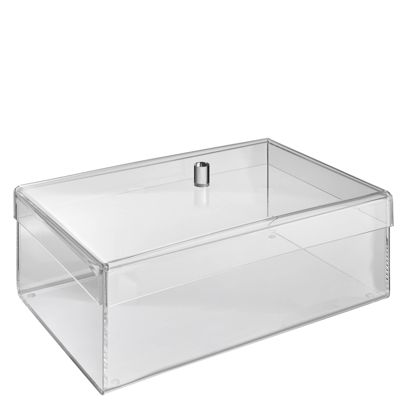 Pudełko akrylowe z pokrywą 300 x 200 x 100 mm | nakładana pokrywa