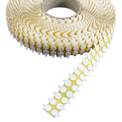 Krążki samoprzylepne z taśmy pinakowej, grubość 1 mm, klej trwały/trwały 10 mm | 5000 szt