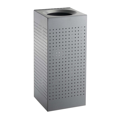 Kosz na śmieci, do użytku zewnętrznego, stalowy, szary 60 Liter 