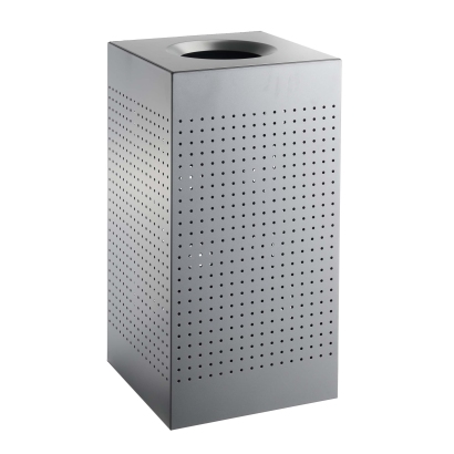 Kosz na śmieci, do użytku zewnętrznego, stalowy, szary 120 Liter 
