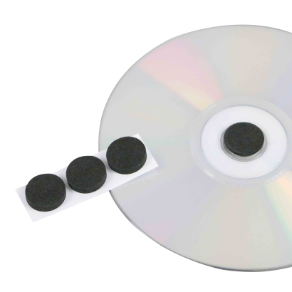Uchwyty z pianki do płyt CD/DVD, kolor czarny 