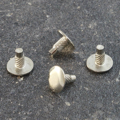 Śruby introligatorskie wciskane, 8 mm, niklowane 