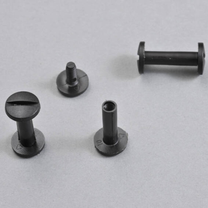 Plastikowe śruby introligatorskie, 15 mm | czarny