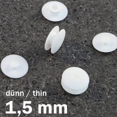 Nity zatrzaskowe plastikowe biały  | 1.5 mm