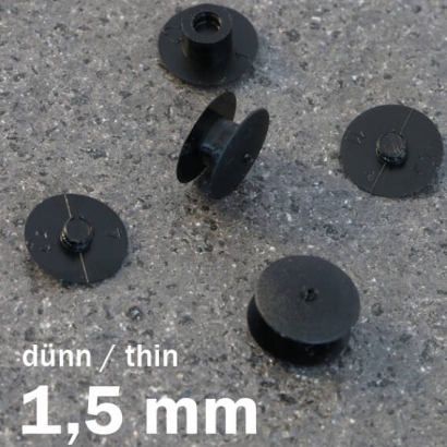 Nity zatrzaskowe plastikowe czarny  | 1.5 mm
